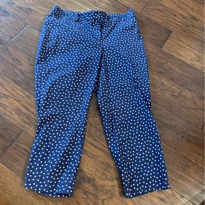 Talbots size 6p navy and pink polka dot dress Capri pants